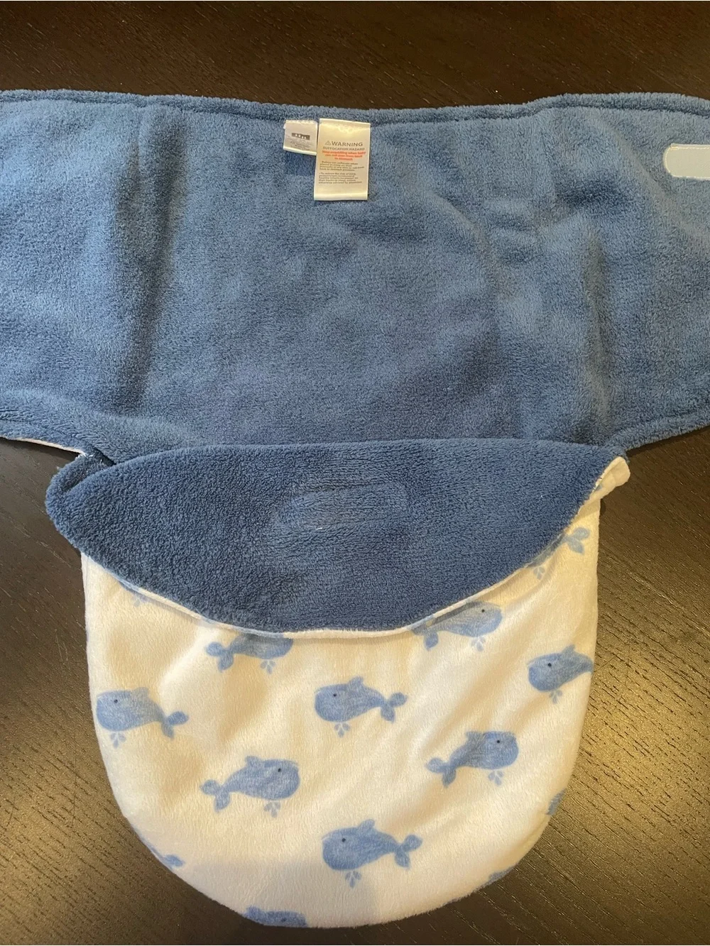 Blue Whale-Print Diaper Cover Swaddle